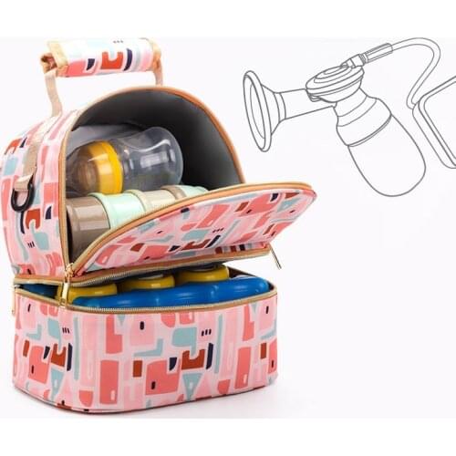 Large Capacity Milk Bag Double layer Baby Bottle Insulation Bags Nappy Backpack For Baby Care Waterproof Mommy Handbag