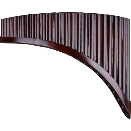 Upscale Handmade Natural Bamboo Pan Flute Panpipes 25 Pipe Brown Bottom Bracket Romanian Instrument G Key Wind Panflute Flauta