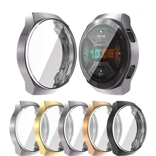 TPU Soft Edge Glass Screen Protector Case Shell Frame For Huawei GT 2e/GT2 E Sport Watch GT2e Protective Bumper Cover Accessory
