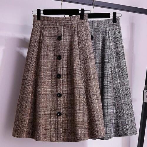 Large Size Womens Autumn and Winter Elastic Waist A- line Skirt Woman Skirts Faldas Jupe