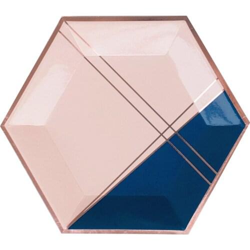 10Inch(8Pcs) Eco-Friendly Colorblock Paper Party Plates Dinnerware Supplies Paper Dishes For Birthday Baby Shower Wedding Party