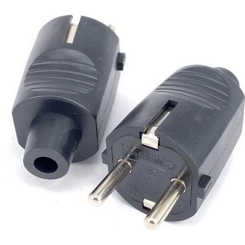 250v 16a french Russia Korea German EU Schuko Plug power cord wired cable Socket Male Female Assembly Receptacle connector