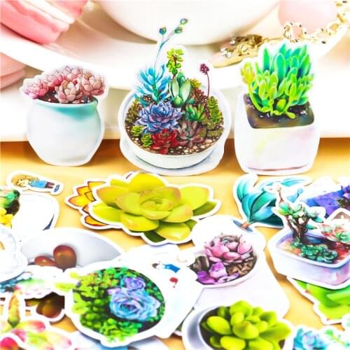 26pcs Creative kawaii Self-made fresh and fleshy plants beautiful stickers /decorative sticker /DIY craft photo albums