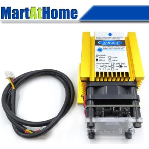 5.5W 450nm Laser Module Blue Violet TTL PWM DC 12V 3P Adjustable Focal Length Built-in Driver for DIY CNC Engraving Cutting