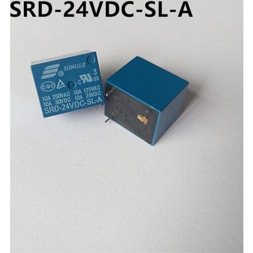 5PCS SRD-05V 12V 24V 48VDC-SL-A PCB Type SONGLE 250V 10A 4Pin Power Relay