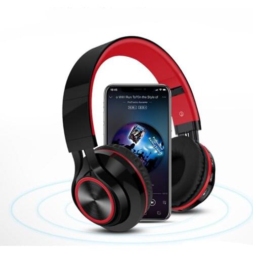 Bluetooth Headphone Over-Ear Wireless Headphones Foldable Stereo Earphone Headset with Mic support TF card FM for PC Music MP3