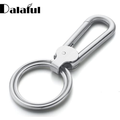 Dalaful Cool Creative Design Stainless Steel Keychain Keyring Waist Hanged Metal Handmade Key Chains Rings Holder For Car K352