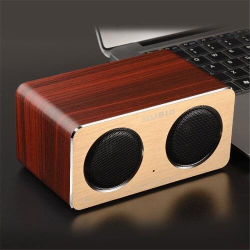 HIFI Wooden Bluetooth Speaker 6w Portable Mini Wood Speaker Dual Stereo Subwoofer Loudspeaker Support TF Card/AUX-IN Handsfree