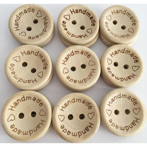 Wooden Buttons Handmade Letter Love Scrapbooking Natural Wood button Fashion clothes buttons for Clothing sewing Accessories