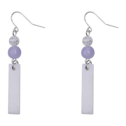 Ex684 Korean version Fashion Vintage temperament purple Round beads natural shell earrings 2021 trend Womens Jewelry