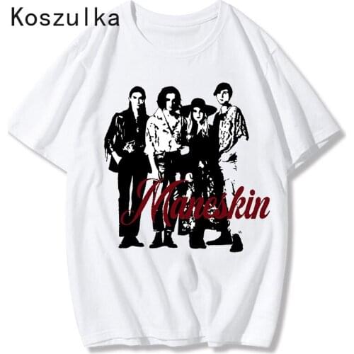 Maneskin T Shirt Printed Summer Fashion Womens Casual Hip Hop T-Shirt Hot Female Harajuku Kawaii Tees Shirts graphic tee