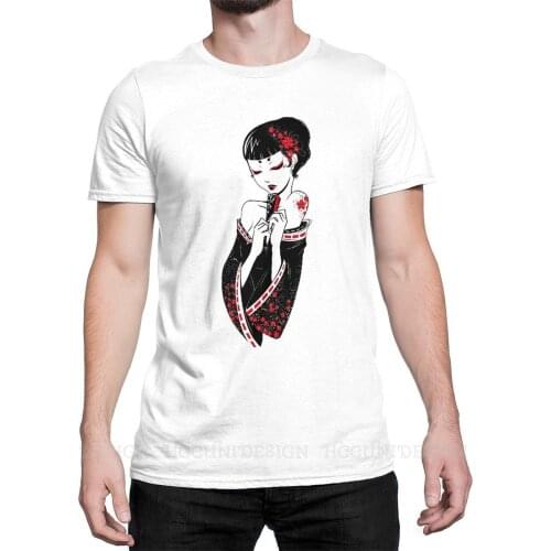 High Quality Men Japanese Geisha Samurai Tradition TShirt Cute Japanese Gril Pure Cotton Shirt Tees Harajuku For Adult