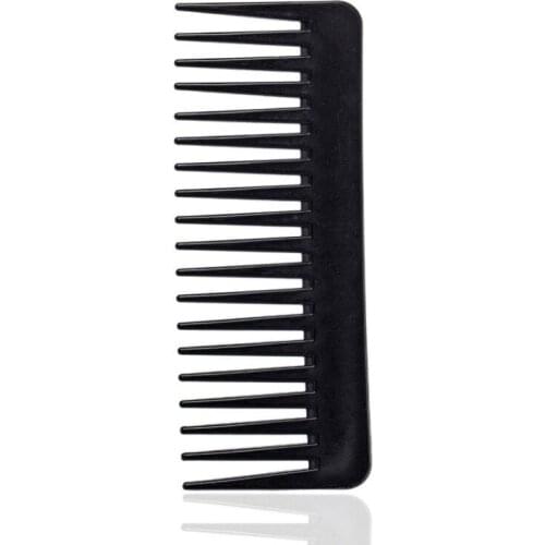 1Pcs Black Wide Tooth Hair Comb Large Plastic Pro Salon Comb Barber Hairdressing Combs Reduce Hair Loss Hair Care Styling Tools