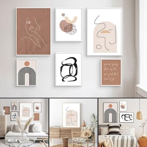 Line Drawing Art Decor Minimalist Abstract Single Line Wall Art Poster For Livingroom Bedroom Home Decor cuadros decorativos