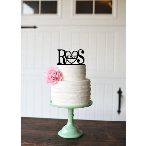 Customized Wedding Cake Topper, Personalized Cake Topper for Wedding, Custom Personalized Wedding Cake Topper, Initial Cake Topp