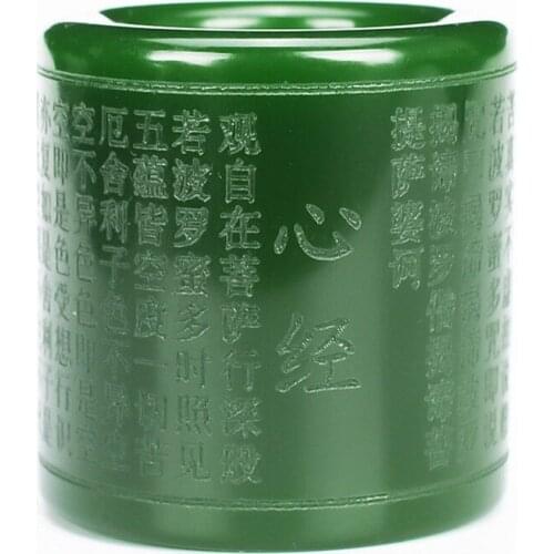 NATURAL GREEN JADE RING HEART MERIDIAN JADEITE BUDDHISM AMULET FASHION CHARM JEWELRY HAND CARVED CRAFTS LUCK GIFTS WOMEN MEN