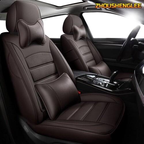 ZHOUSHENGLEE Custom Leather car seat cover For Porsche Cayman Macan panamera Cayenne Boxster Automobiles Seat Covers car seats