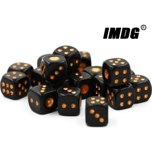 20pcs/Pack Acrylic Black Gold Dots Dice 13mm Blue #13 Round Corner High Quality Boutique Bar Dice