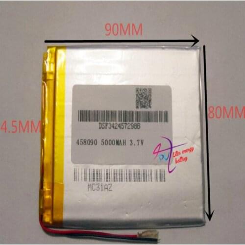 Best battery brand Size 458090 3.7V 5000mah Lithium polymer Battery with Protection Board For 7 inch Tablet PC