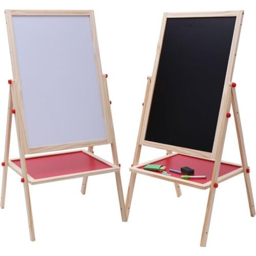 1PC Early Childhood Education Color Magnetic Drawing Board Easel Writing Blackboard Bracket Lifting Wooden Large Toys