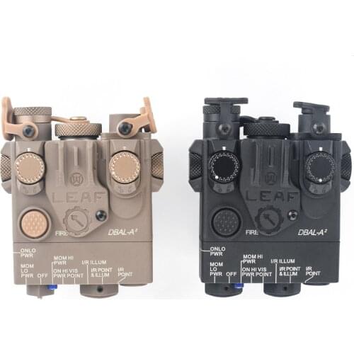 WADSN Airsoft Mini DBAL A2 Red Dot Laser Led Scout Light Hunting Rifle PEQ DBAL Tactical Laser Pointer Aim Weapon Light No IR