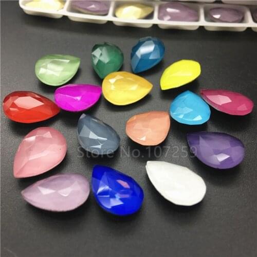 Mocha 13x18mm 10x14mm Drop Rhinestone Gass Crystal Pointback Droplet fancy stone More colors