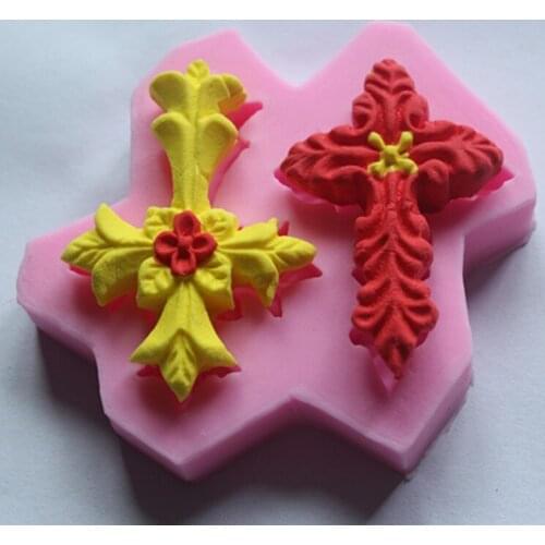New Cross cake mold silicone baking decorations for cakes Fondant chocolates soap Sugarcraft FM266