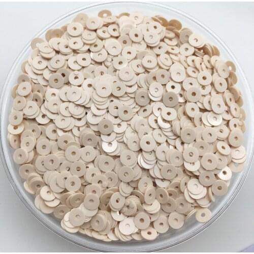 New!! 4mm Beige wholesale Flat Round Loose Sequin Paillette Sewing,Wedding Craft,Women Kids DIY Garment Accessory Wholesale