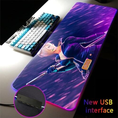 New Mouse Pad Rubber Material Notebook Game Player Desktop Rgb MousePad Animation Girl Protection Desk Mat Led Light Top Quality