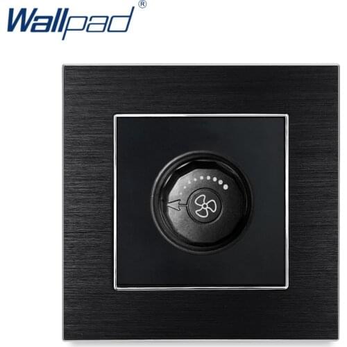 Fan Switch Speed Regulator Wallpad Luxury Wall Light Switch Aluminium Satin Metal Panel Fan Speed Knob Switches Interrupteur