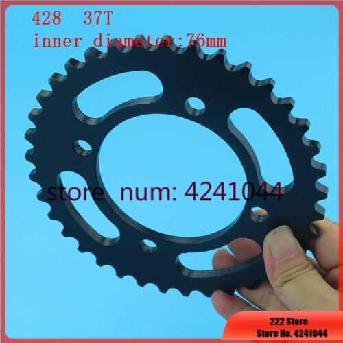Black steel 428 Gear disk 37 T Tooth 76 mm Rear chain Sprocket for Chinese Pit Dirt Bike ATV Go Kart 50CC 70CC 110CC 140CC 250CC