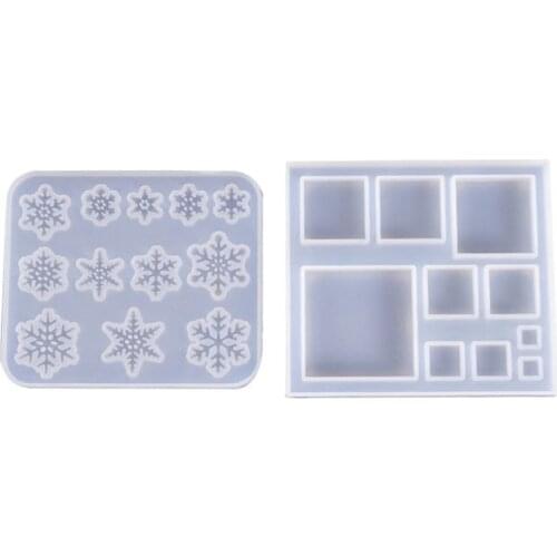 Silicone Molds Snowflake Square Jewelry Mold DIY Jewellery Making Accessories UV Resin Tool 62KE
