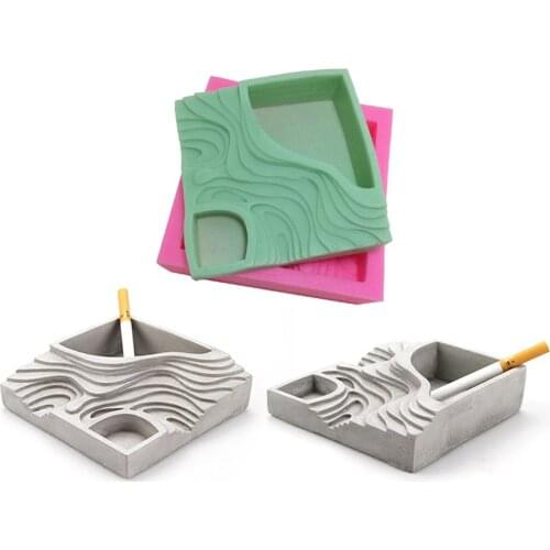 Succulent Plant Flower Pot DIY Silicone Mold Gypsum Cement Fleshy Flower Bonsai Ashtray Candle Holder Mould Random Color