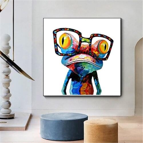 Modern Diy Frame frog Kit Coloring Oil Painting on Canvas Posters and Prints Cuadros Wall Art Pictures For Living Room