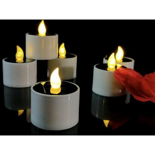 Solar Power LED Candles Flameless Lights Electronic Waterproof Solar LED Tea Lights For Christmas Outdoor Home Party Decorations