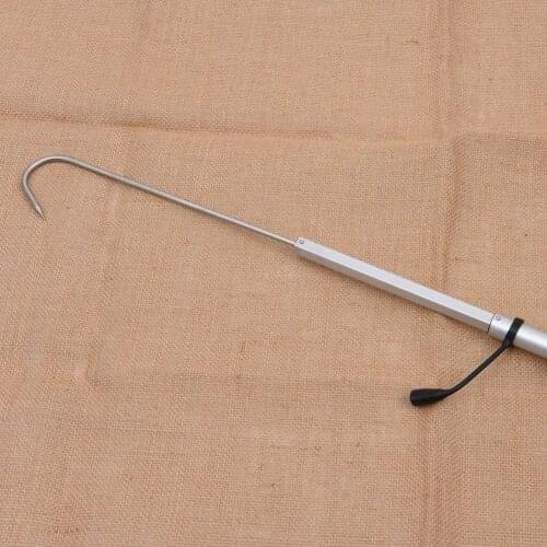 Telescopic Sea Fishing Hook Gaff Stainless Aluminum Alloy Spear Hook Tackle Hook Big Fish Fishing Tackle Stretched Length 60cm
