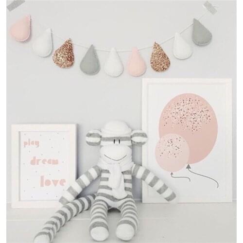 8Pc Hot Sale Handmade Felt Water Drops Baby Room Wall Decoration Nordic Nursery Garlands Netting Decor Photography Props