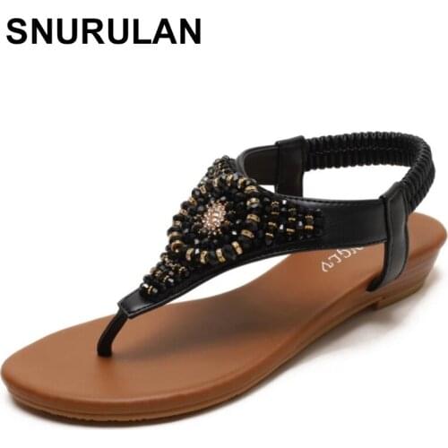 SNURULAN Sandals female slope heel 2021 new summer clip toe Diamond Fairy style simple seaside holiday Roman shoes