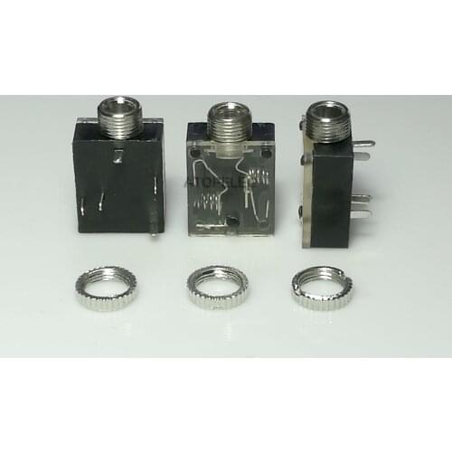1pc 3.5mm Stereo Headphone 5pin 5 pin Socket Jack with Nut PCB Panel Mount