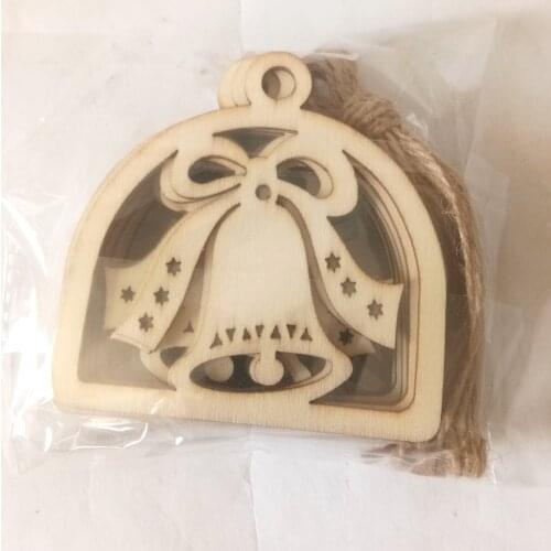 10PCS 8CM Wooden Christmas Ornaments Cutouts Unfinished Predrilled Natural Wood Slices for Xmas Ornaments Hanging Decorations