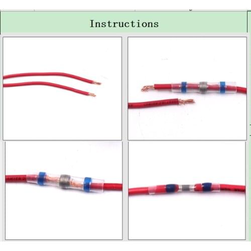 10PCS BHTWaterproof Heat-shrinkable Connecting Pipe Free Pressing Insulated Cold Compression Terminal Wiring Butt Connector For
