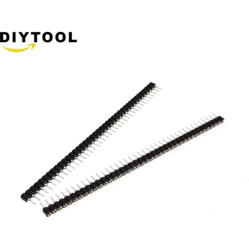 10 Pcs Set 40-Pin 2.54mm Single Row Round Female Pin Header Socket Gold Plated