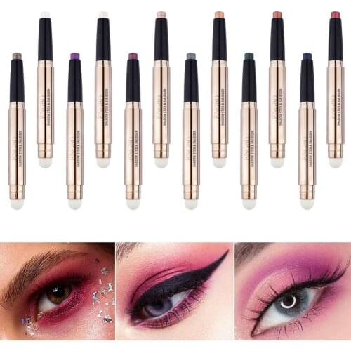 12 Colors Eyeliner Pen Set Glitter Metallic Eye Shadow Pencil Kit Waterproof Shimmer Glitter Makeup Sexy Charming Cosmetics
