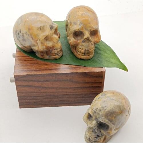 1pcs 2inch Wholesale Cheap Sale Natural Rock Quartz Crystal Crazy Agate Skull Healing For Gift