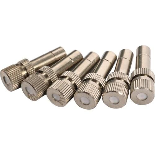 20 Pcs Irrgation Brass Fine Atomization Nozzles 0.1mm 0.15mm Orifice Disinfection Cooling landscaping Sprayers 6mm Interface