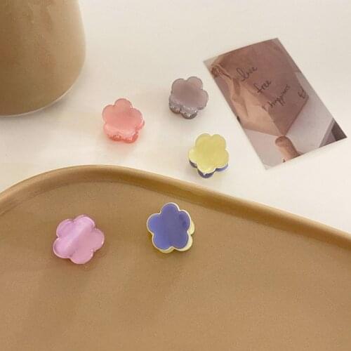 2021 New Plastic Hair Claws Candy Color Flower Hair Clip Crab Small Hairpins Women Girl Hair Accessories Fashion Headdress Gifts