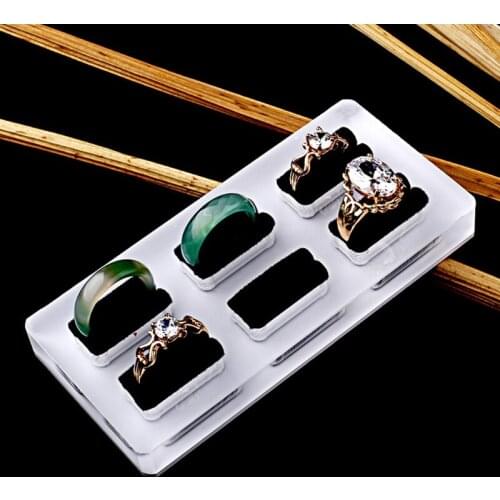 85LF Acrylic Square Jewelry Holder Photography Props Cosmetics Rings Display Stand Pad Necklace Ornaments Stud Holder Rack