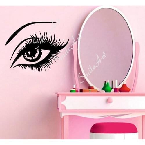 Free shipping Eyelash Wall Sticker Pvc Wall Stickers Wall Art Wall Paper For Home Decor Living Room Bedroom Vinyl Mural Decal