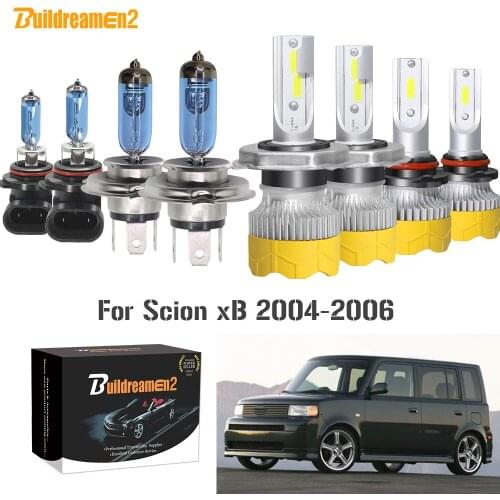 Buildreamen2 4 X Car Headlight Hi/Lo Beam + Fog Light H4 9006 LED Halogen Headlamp Bulb White 12V For Scion xB 2004 2005 2006