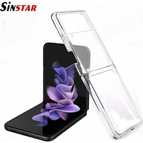 Case For Galaxy Z Flip 3 5G Transparent Hard PC Anti-knock Back Cover For Samsung Galaxy Z Flip3 Protective Bumper Shell